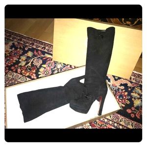 Louboutin knee high suede boots 38.5
